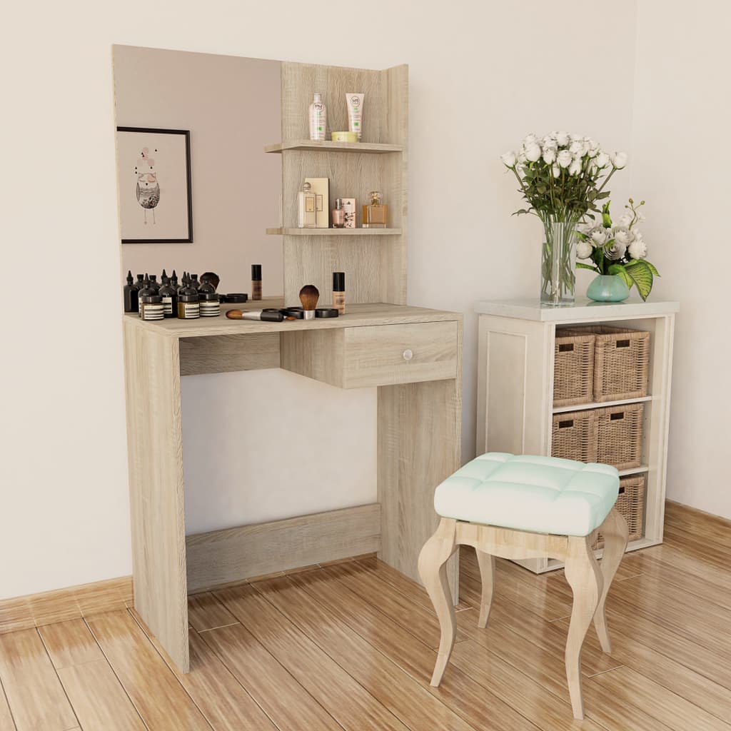 Kaptafel 75X40X141 Cm Bewerkt Hout Kleurig