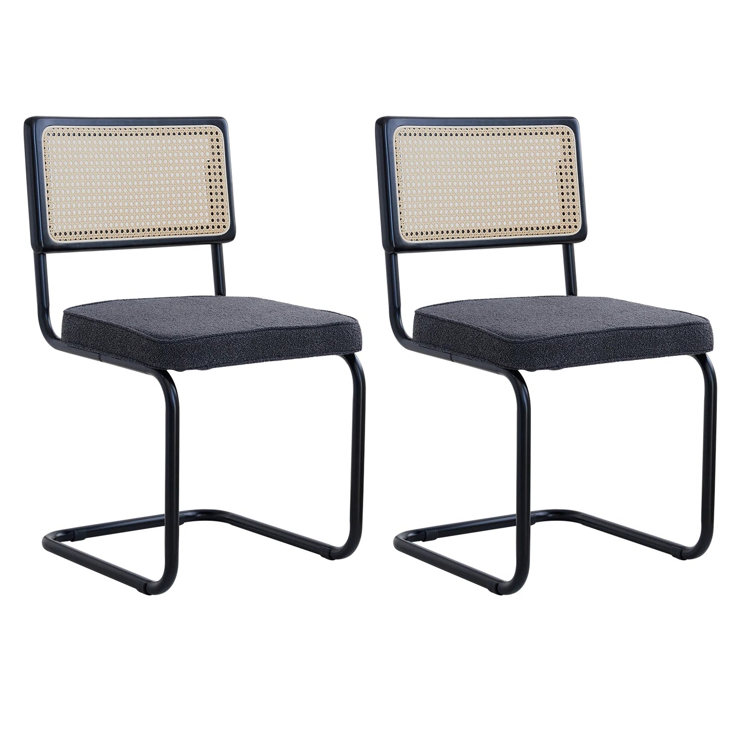 Set of 2 Velvet Retro Dining Chairs