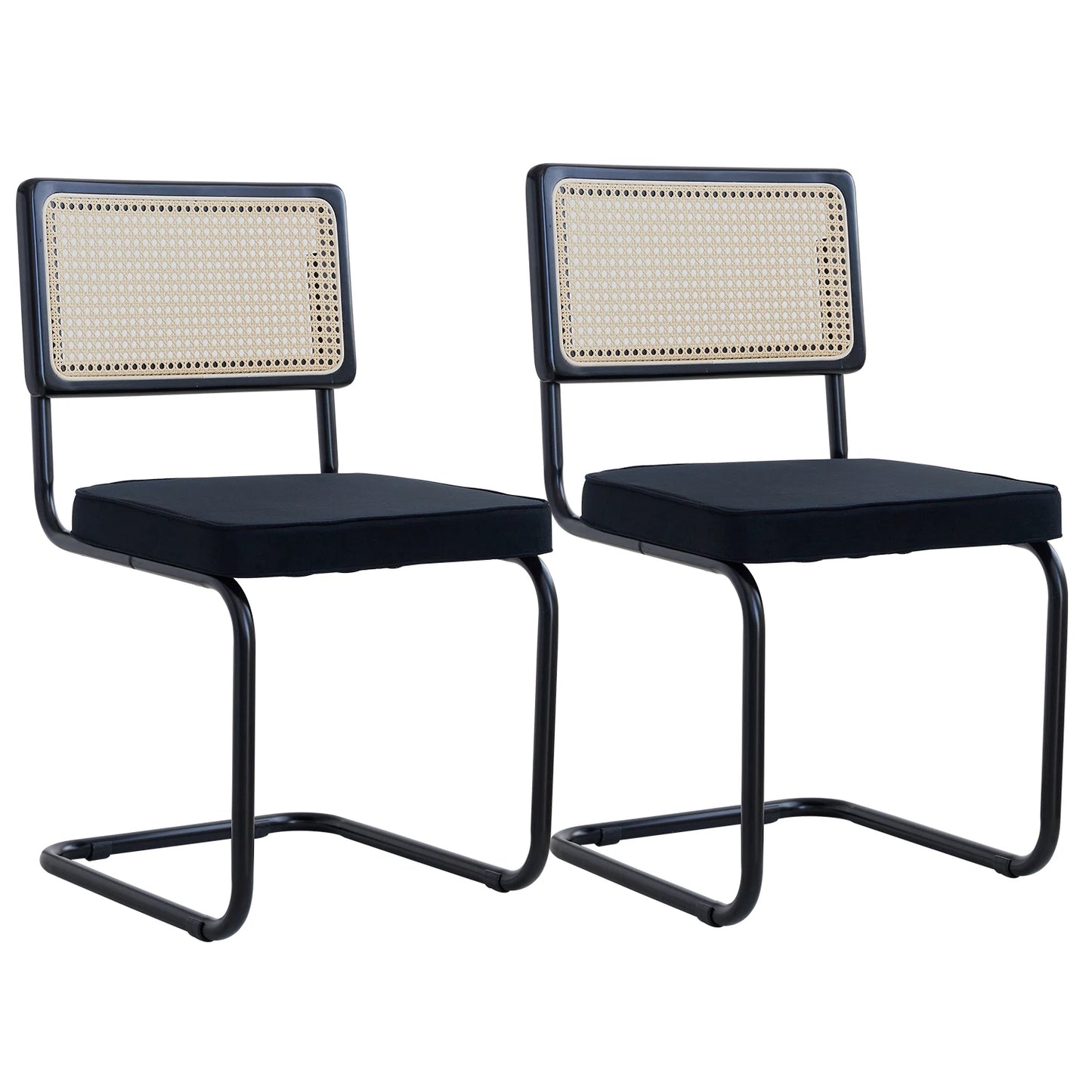 Set of 2 Velvet Retro Dining Chairs