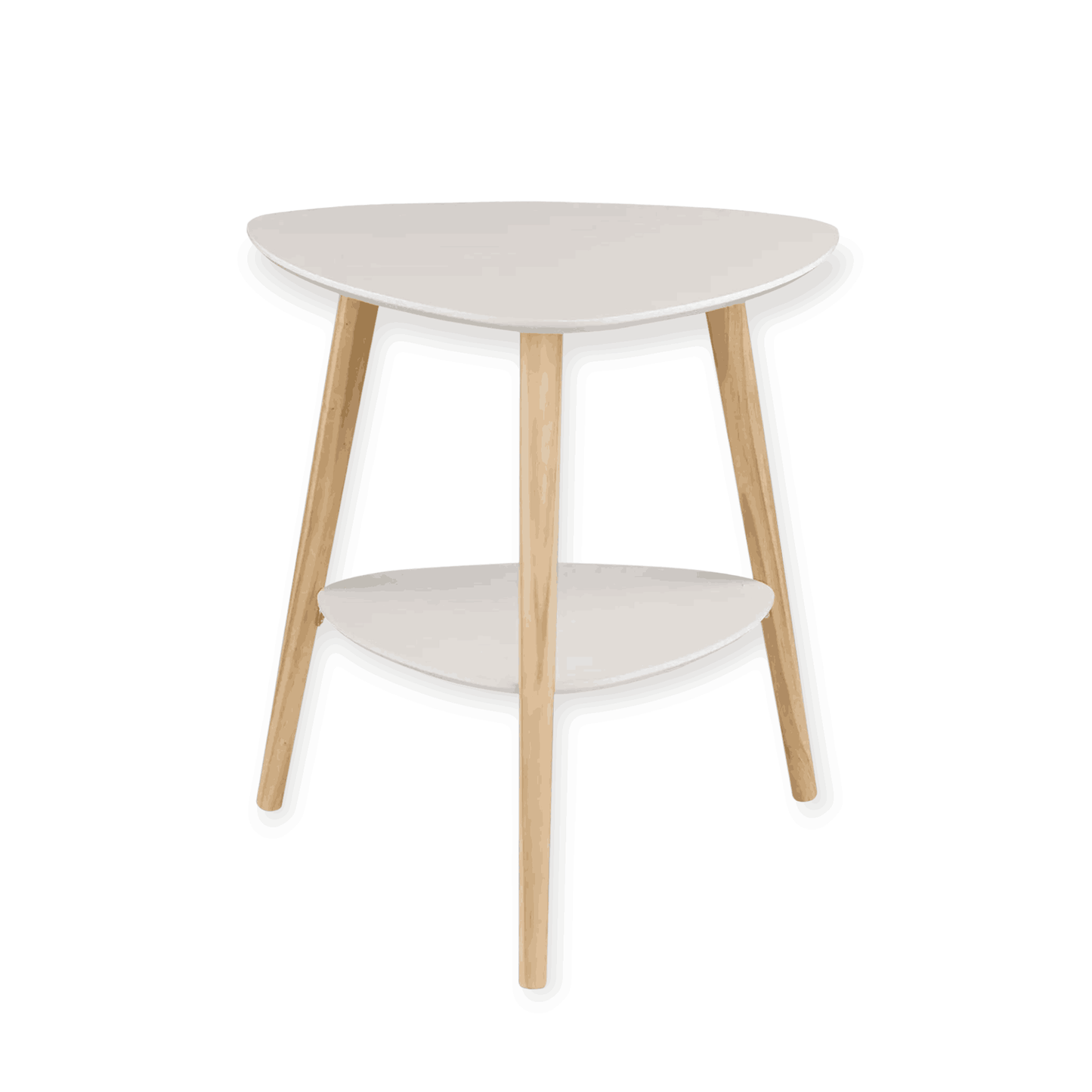 Wood Side Table – White & Natural Finish