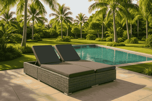 Doppelliege Poly Rattan