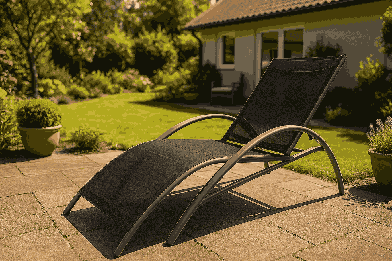 Aluminum Sun Lounger Black