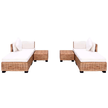 Loungeset Natuurlijk Rattan 16-Delig