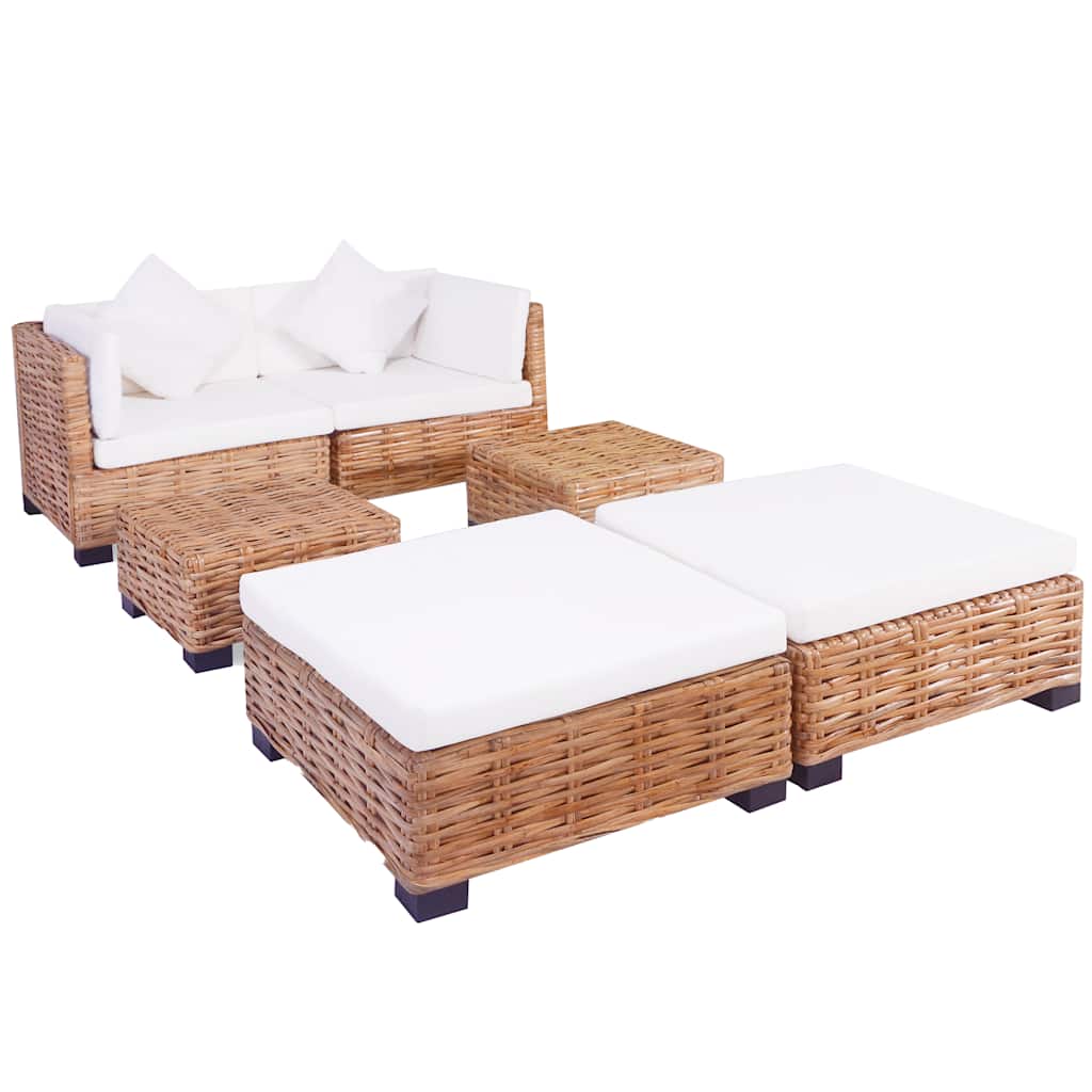 Loungeset Natuurlijk Rattan 16-Delig