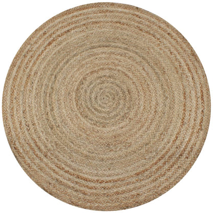 Tapijt Met Ontwerp Rond Gevlochten Jute