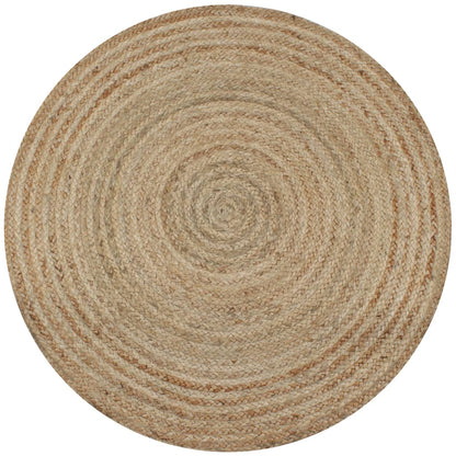 Tapijt Met Ontwerp Rond Gevlochten Jute