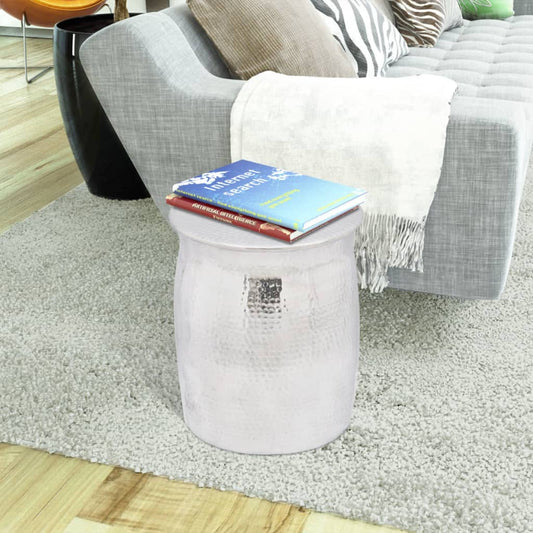 Krukje/Bijzettafeltje Gehamerd Aluminium Kleurig