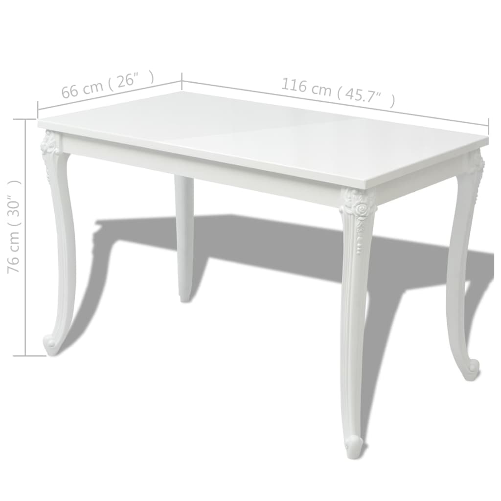 Eettafel Hoogglans Wit