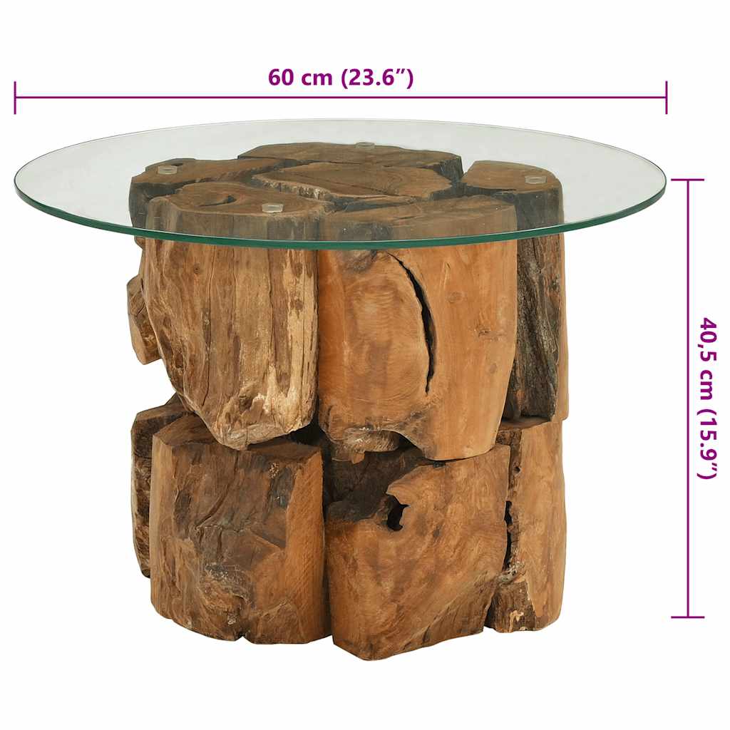 Salontafel 60 Cm Massief Teak Drijfhout