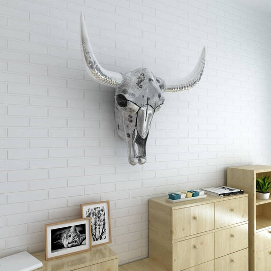 Schedel Muurdecoratie Aluminium Zilver