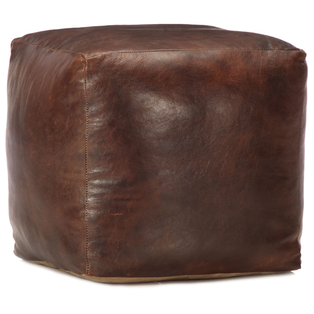 Poef 40X40X40 Cm Echt Geitenleer