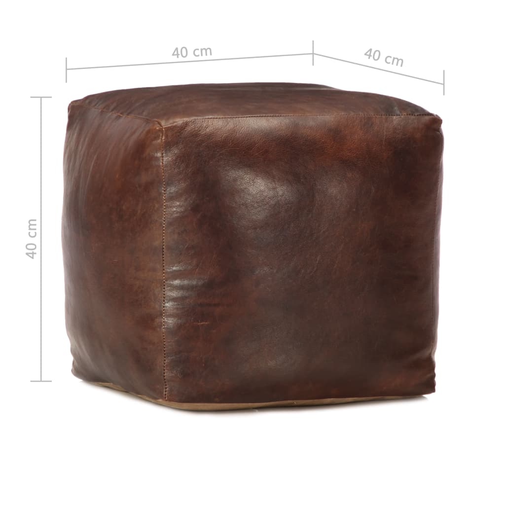 Poef 40X40X40 Cm Echt Geitenleer