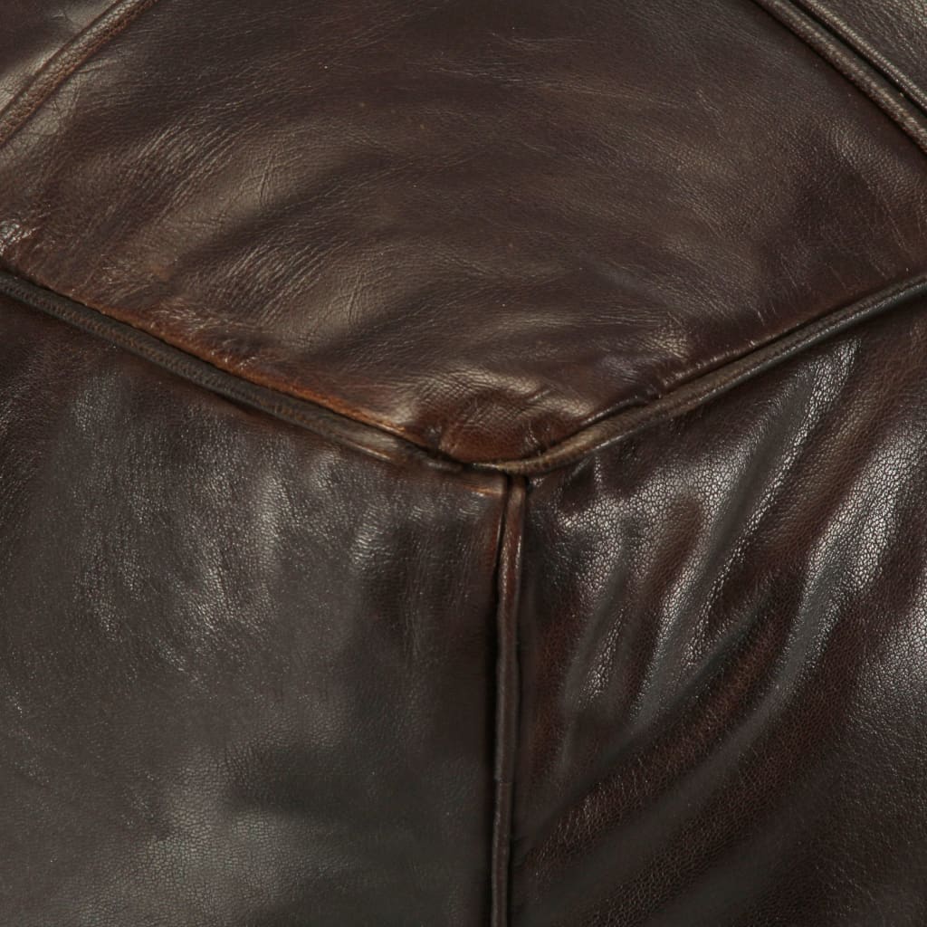 Poef 60X60X30 Cm Echt Geitenleer
