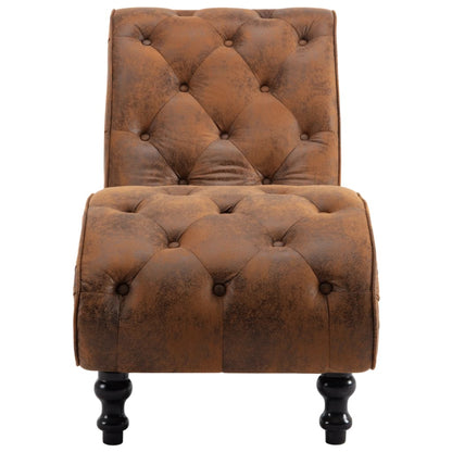 Chaise Longue Kunstsuède Bruin