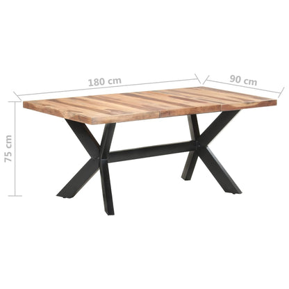 Eettafel Massief Hout Met Honingkleurige Afwerking
