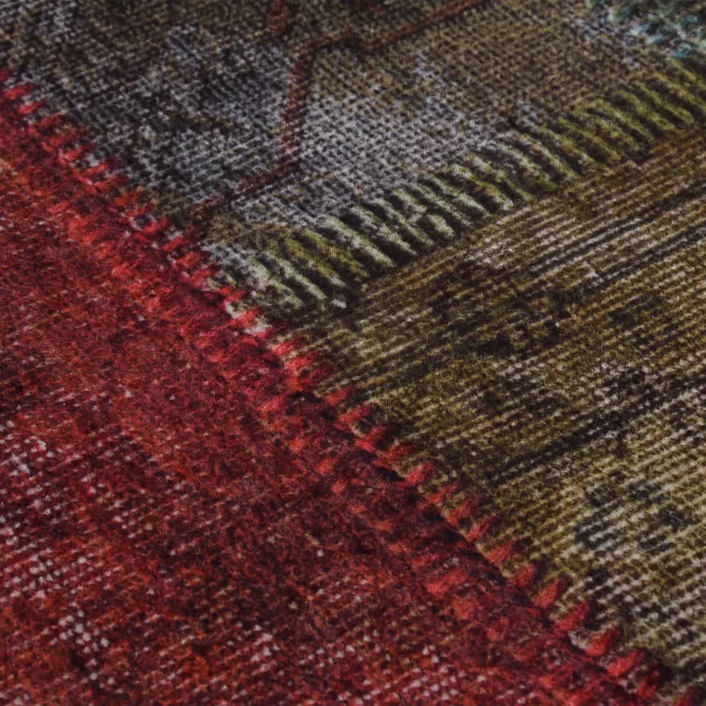 Vloerkleed Wasbaar Anti-Slip Ø120 Cm Meerkleurig Patchwork