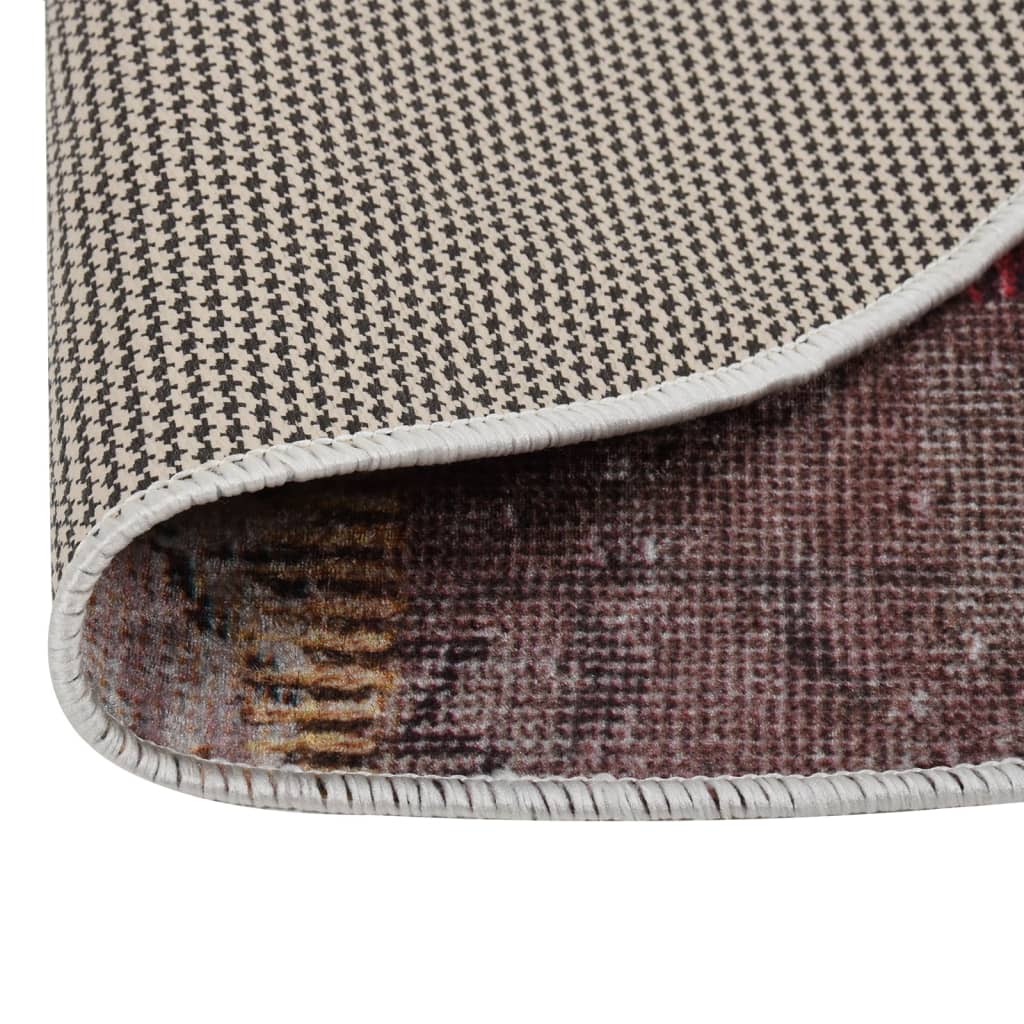 Vloerkleed Wasbaar Anti-Slip Ø120 Cm Meerkleurig Patchwork