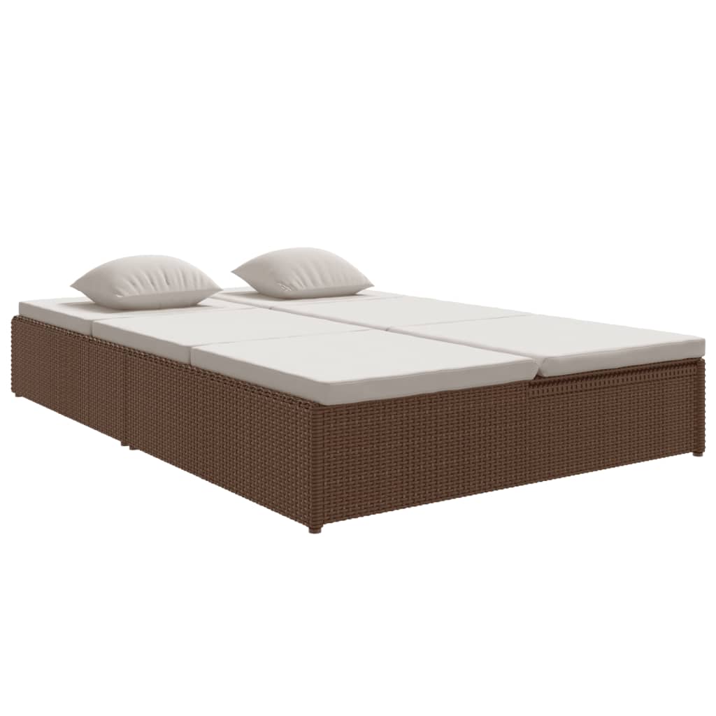 Ligbed Met Kussens Converteerbaar Poly Rattan