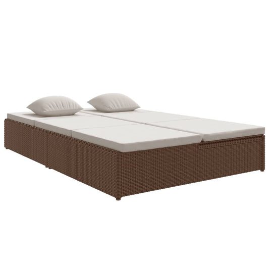 Ligbed Met Kussens Converteerbaar Poly Rattan