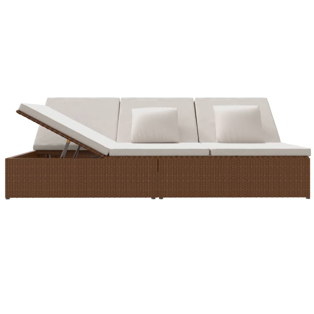 Ligbed Met Kussens Converteerbaar Poly Rattan