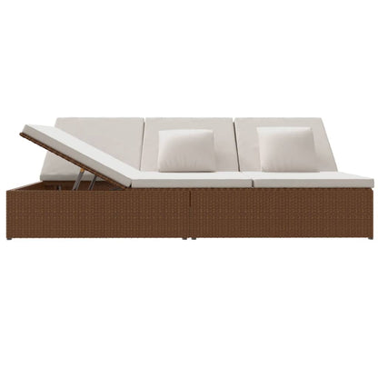 Ligbed Met Kussens Converteerbaar Poly Rattan