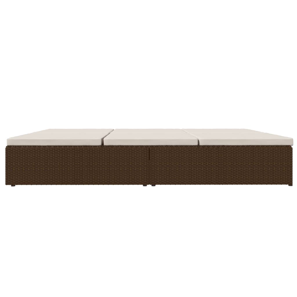 Ligbed Met Kussens Converteerbaar Poly Rattan