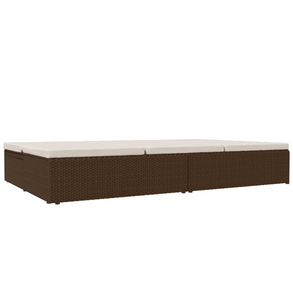 Ligbed Met Kussens Converteerbaar Poly Rattan
