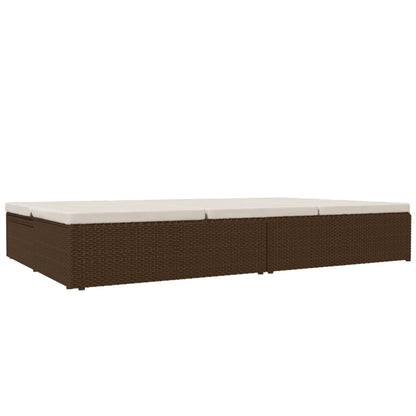 Ligbed Met Kussens Converteerbaar Poly Rattan