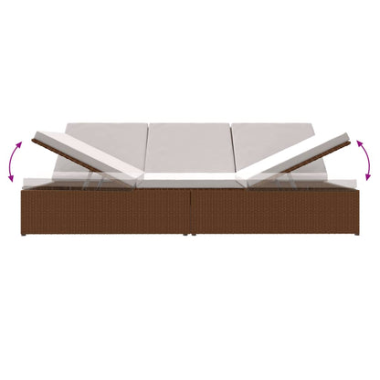 Ligbed Met Kussens Converteerbaar Poly Rattan