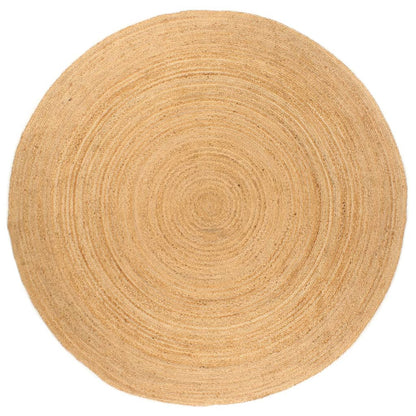 Tapijt Met Ontwerp Rond Gevlochten Jute