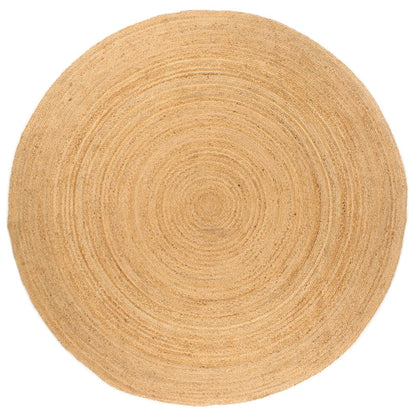 Tapijt Met Ontwerp Rond Gevlochten Jute
