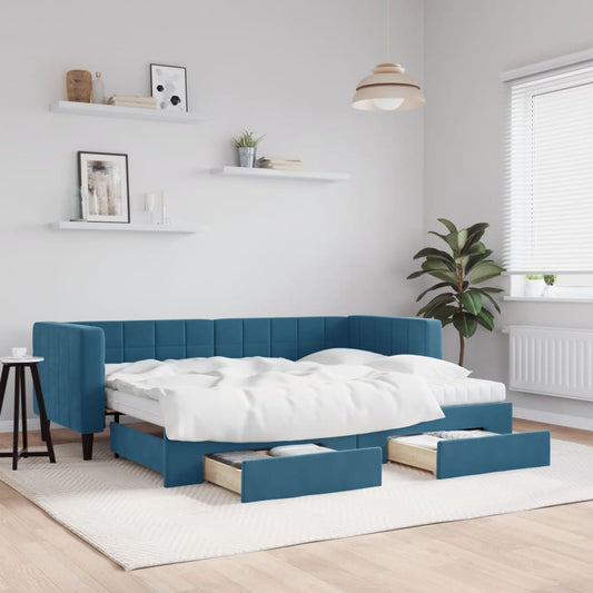 Slaapbank Met Onderschuifbed En Lades Fluweel