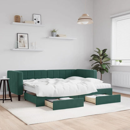 Slaapbank Met Onderschuifbed En Lades Fluweel
