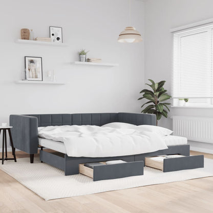 Slaapbank Met Onderschuifbed En Lades Fluweel