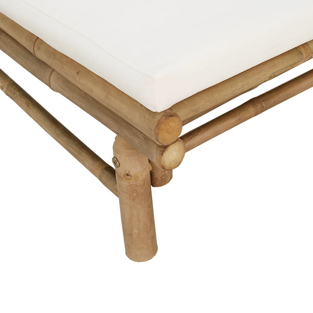 3-Delige Loungeset Met Kussens Bamboe Wit