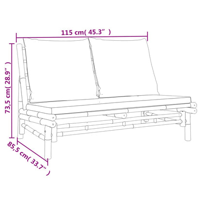3-Delige Loungeset Met Kussens Bamboe Wit