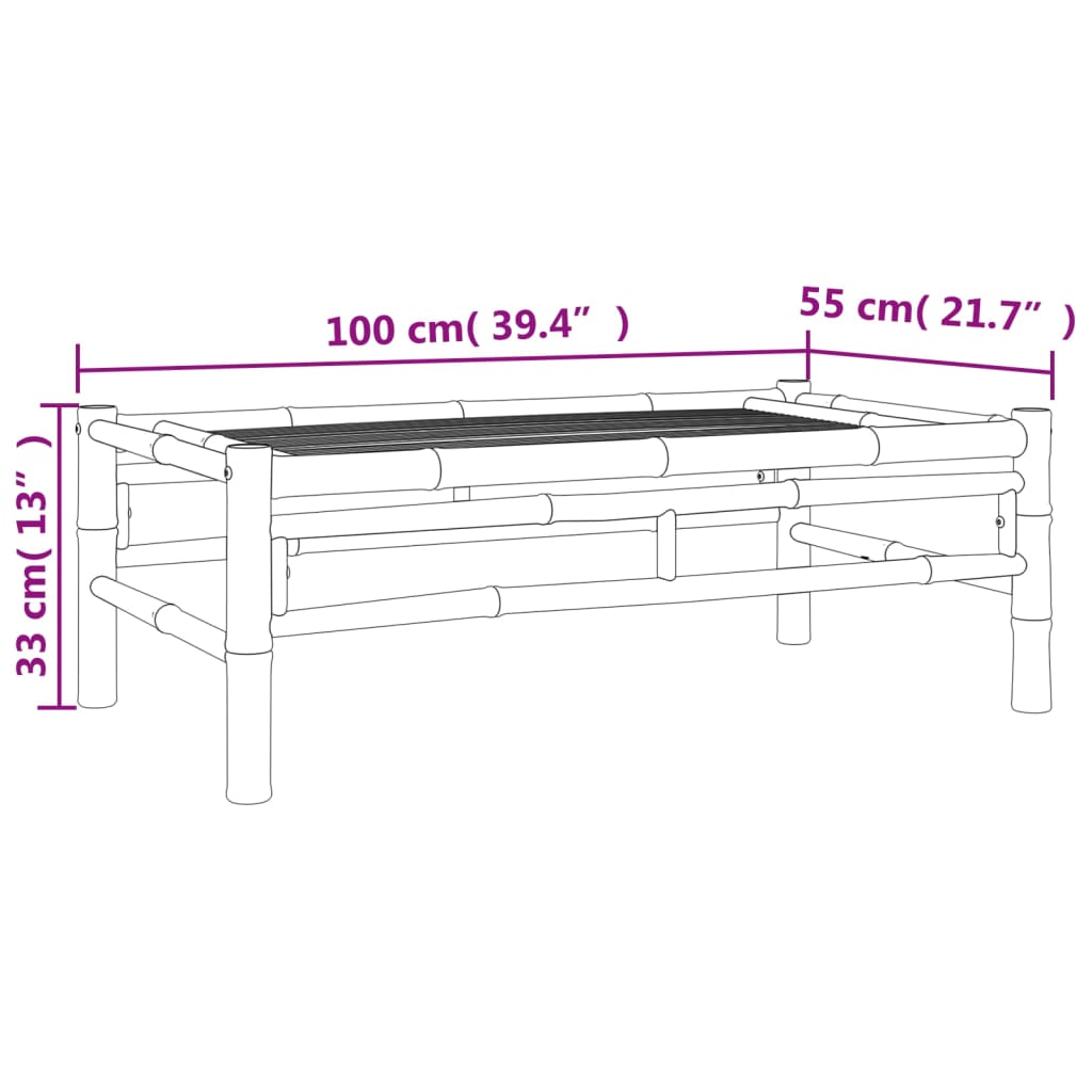 3-Delige Loungeset Met Kussens Bamboe Wit