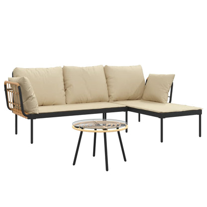 Loungeset Met Kussens Poly Rattan