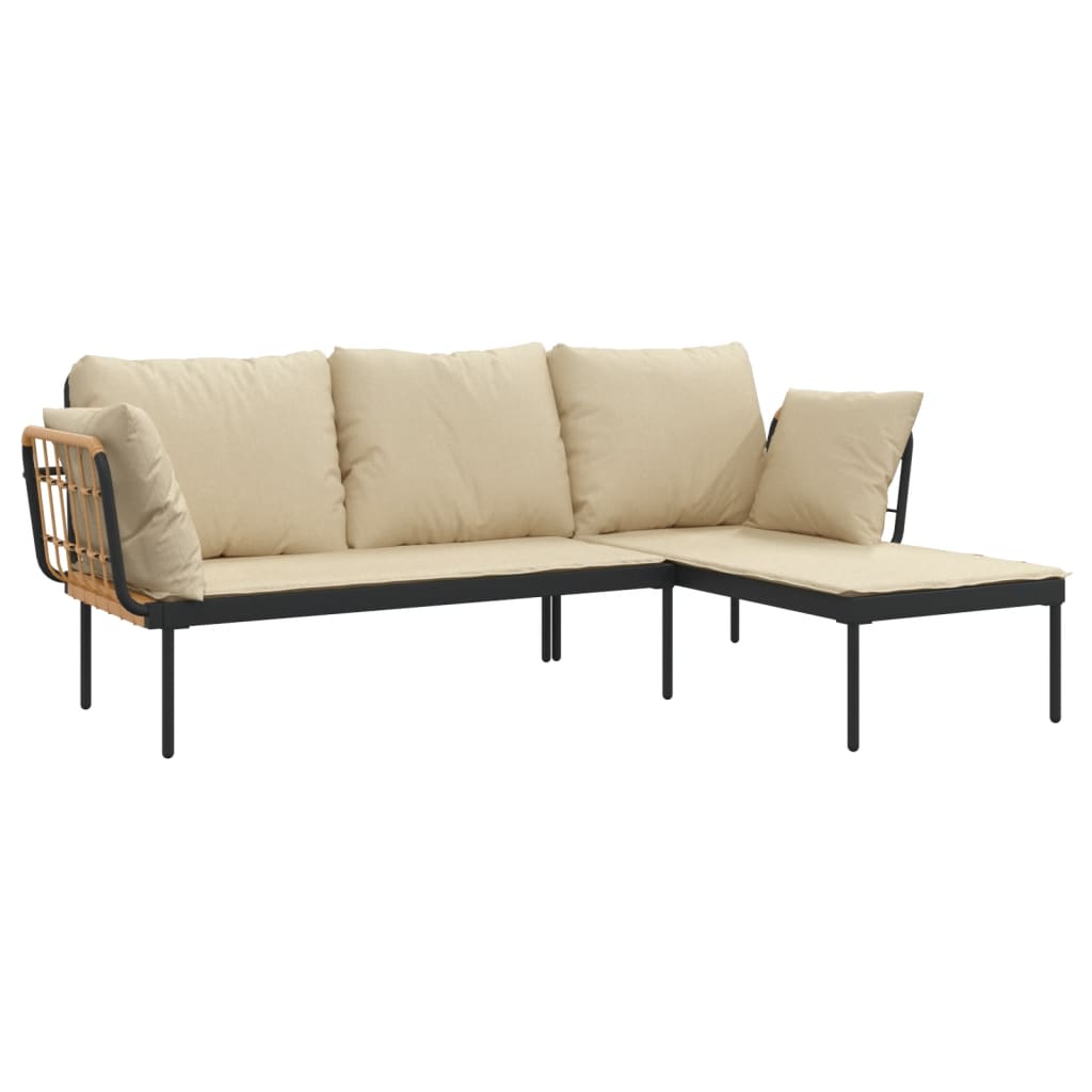 Loungeset Met Kussens Poly Rattan