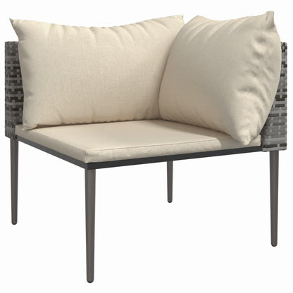 3-Delige Loungeset Met Kussens Poly Rattan Grijs