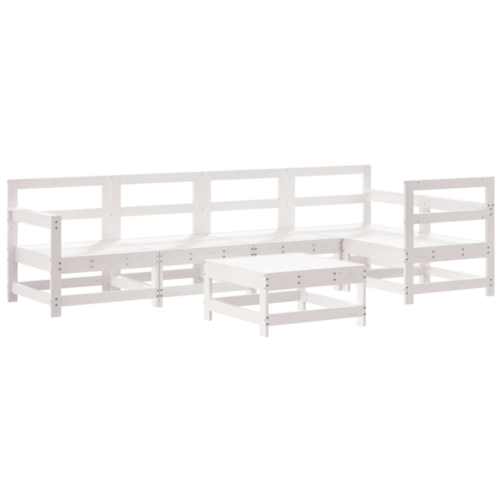 Loungeset Massief Grenenhout Wit