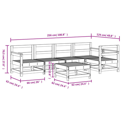 Loungeset Massief Grenenhout Wit