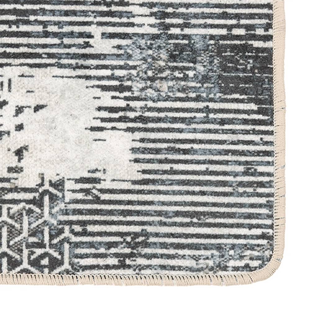 Vloerkleed Wasbaar Anti-Slip Meerkleurig Zwart En Wit