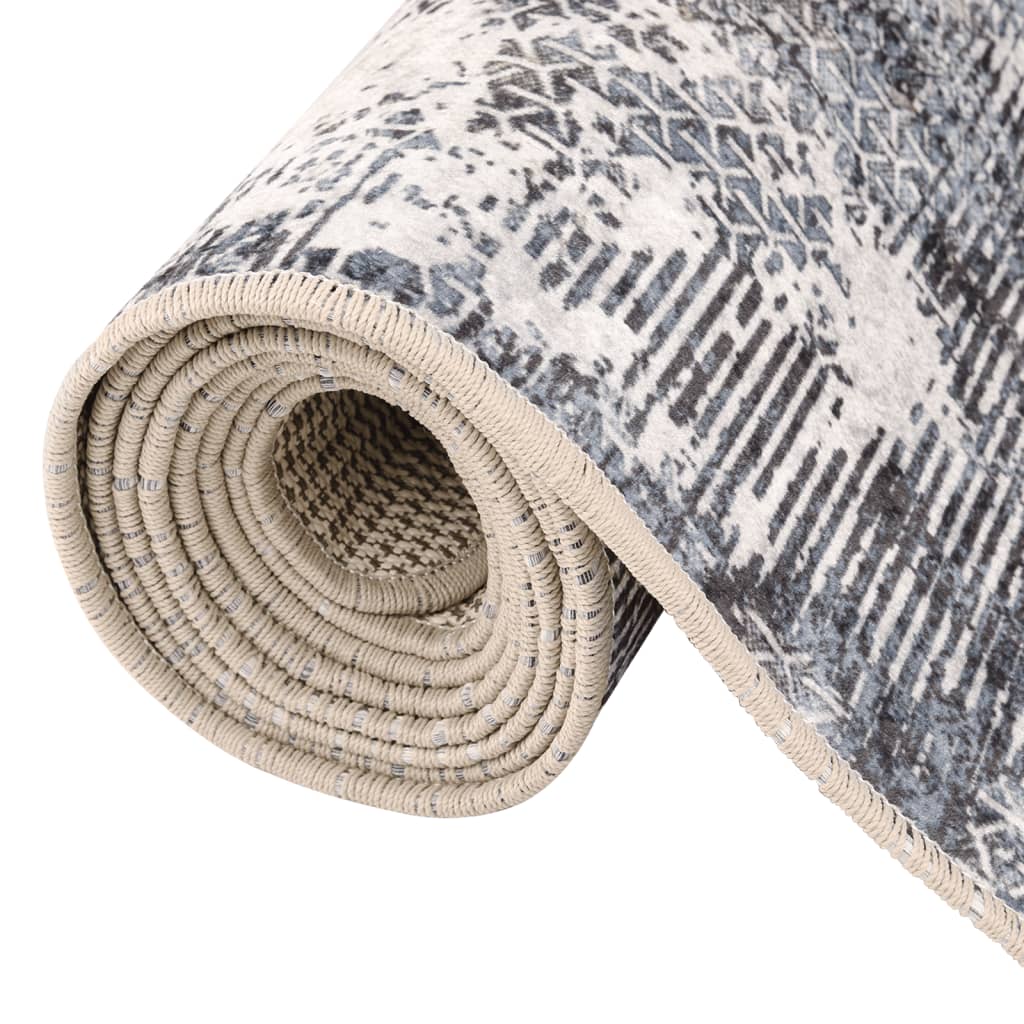 Vloerkleed Wasbaar Anti-Slip Meerkleurig Zwart En Wit