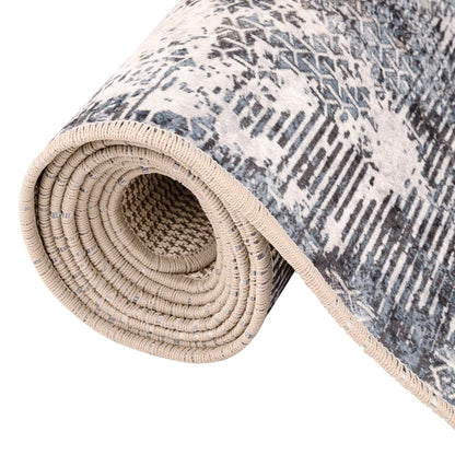 Vloerkleed Wasbaar Anti-Slip Meerkleurig Zwart En Wit