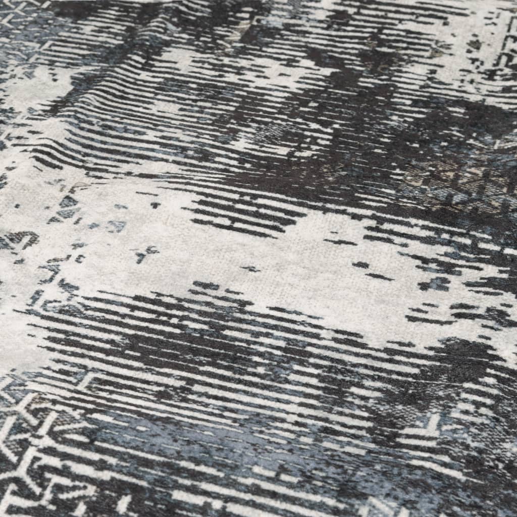 Vloerkleed Wasbaar Anti-Slip Meerkleurig Zwart En Wit