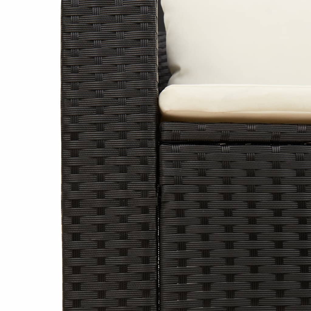 5-Delige Loungeset Met Kussens Poly Rattan Acacia