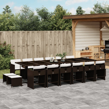 9-Delige Tuinset Met Kussens Poly Rattan