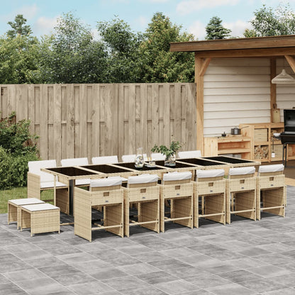 9-Delige Tuinset Met Kussens Poly Rattan