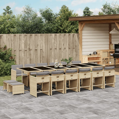 9-Delige Tuinset Met Kussens Poly Rattan